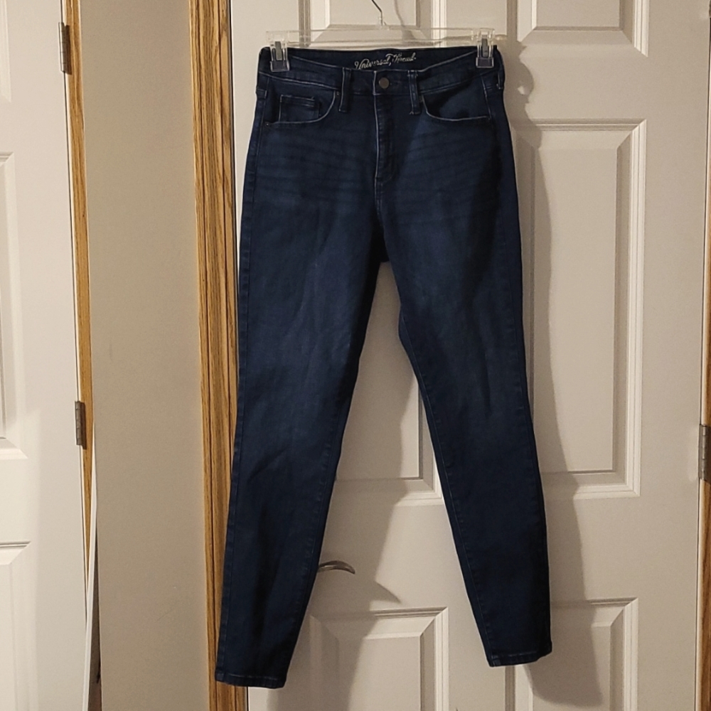 Dark Blue Mid Rise Skinny Jeans